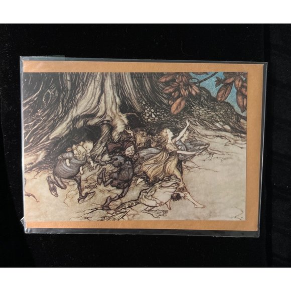 Vintage Elgin Court Design, Arthur Rackham blank card, NIP, 1971, England - Picture 1 of 2